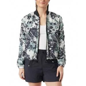 NEW BASS OUTDOOR women's printed packable bomber jacket in black